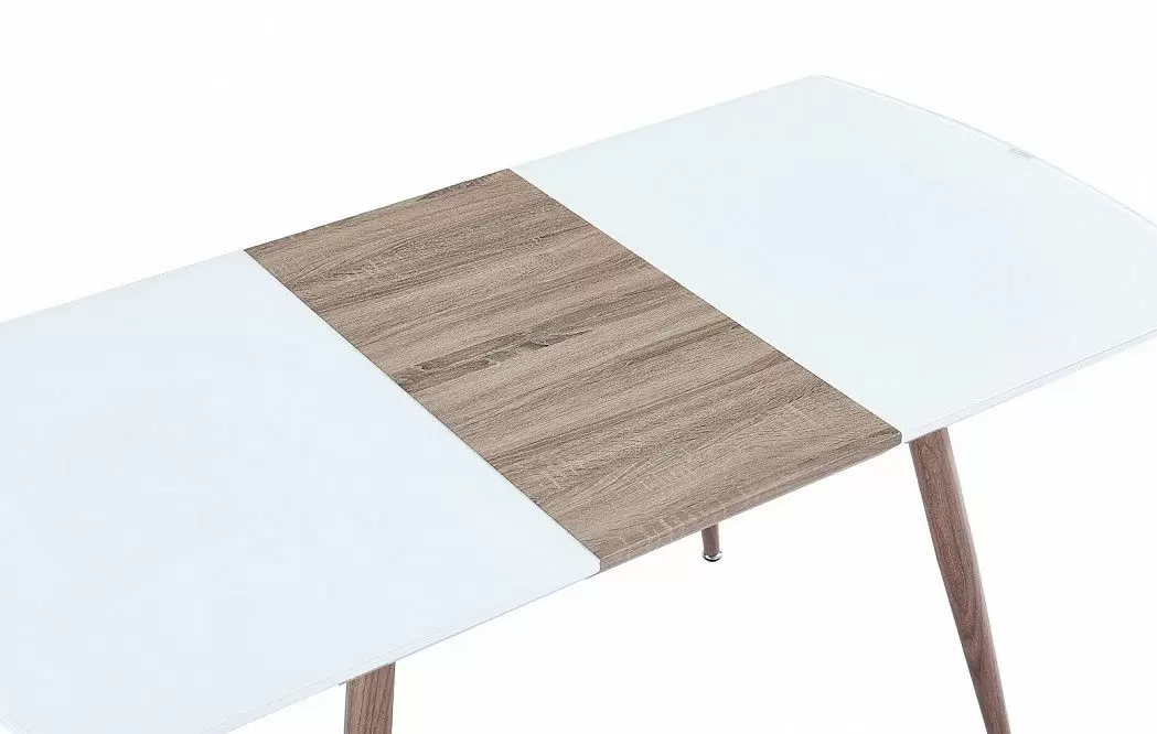 Стол раскладной Fredric 120-160, белый/дуб из Италии