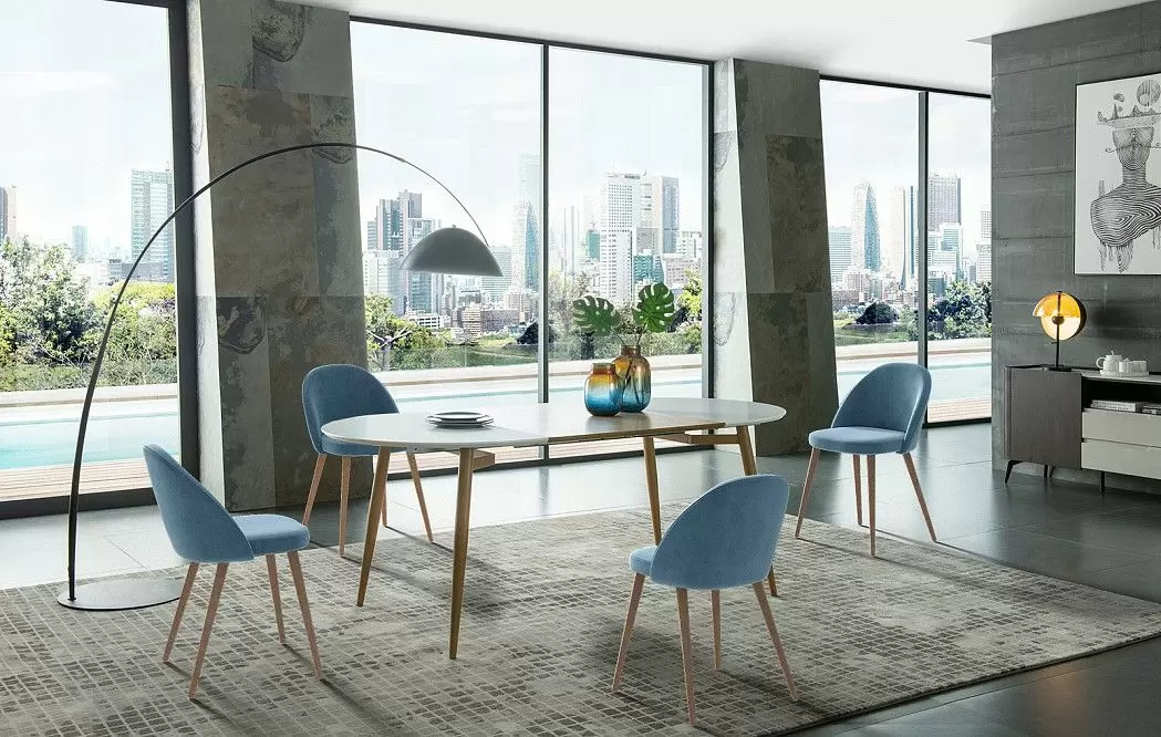 Стол раскладной Suzy 120-200, белый/дуб из Италии