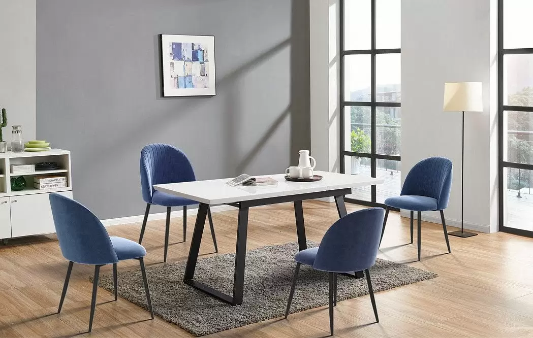 Стол раскладной Dakota 140-180, белый/черный из Италии