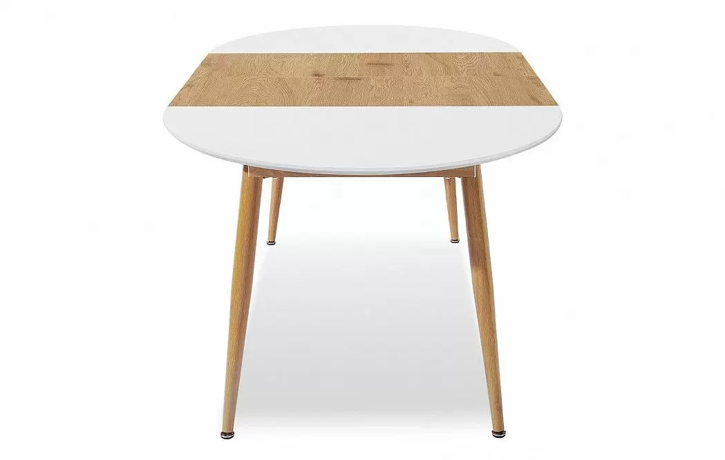 Стол раскладной Margaret 120-200, белый/светлое дерево из Италии