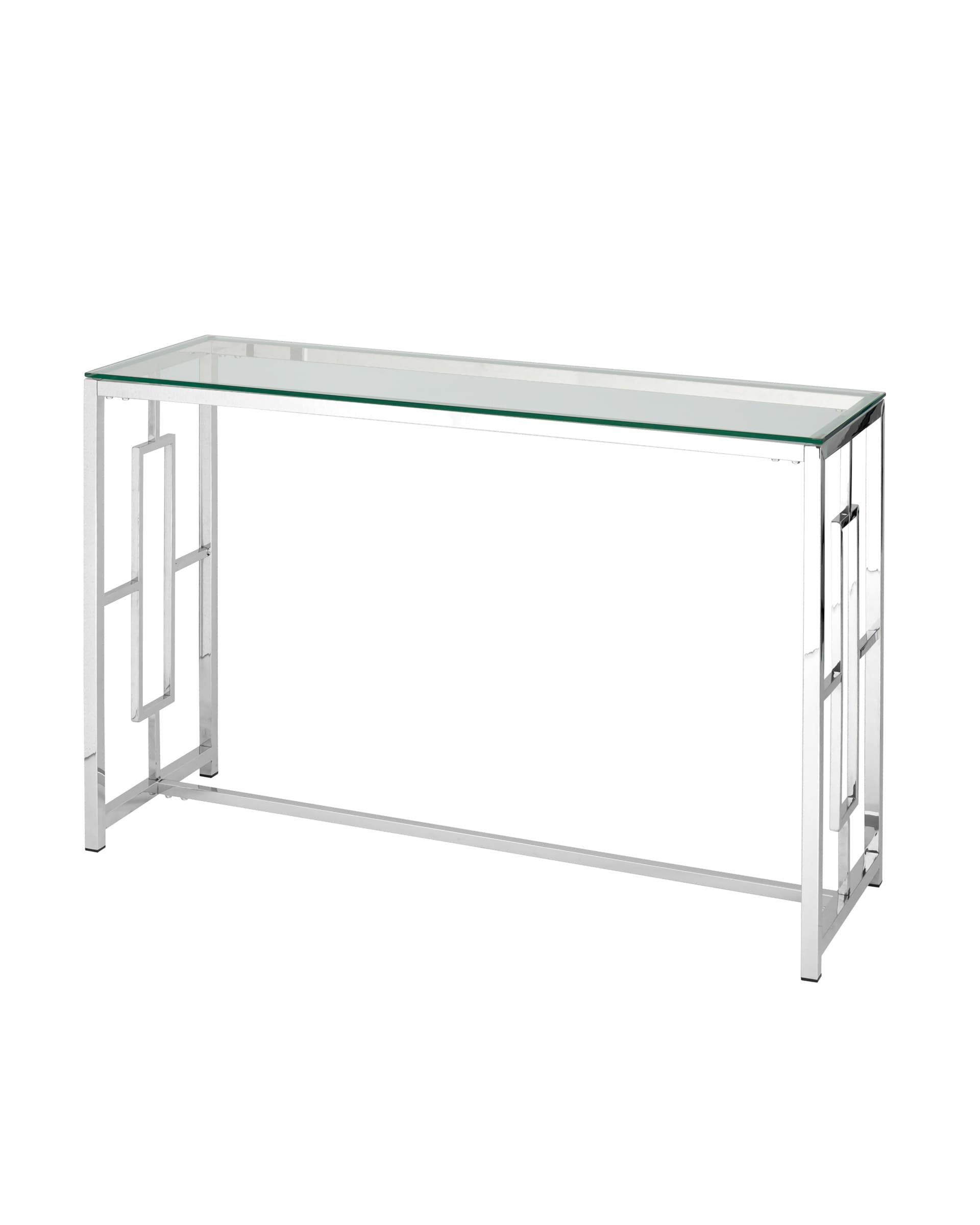 Консоль БРУКЛИН 120*40, прозрачное стекло, сталь серебро из Италии
