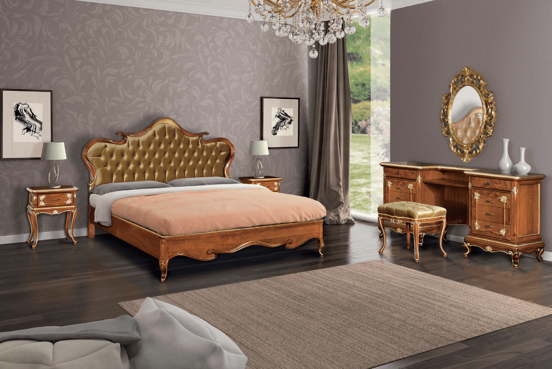 Комплект мебели для спальни из серии Art Deco из Италии