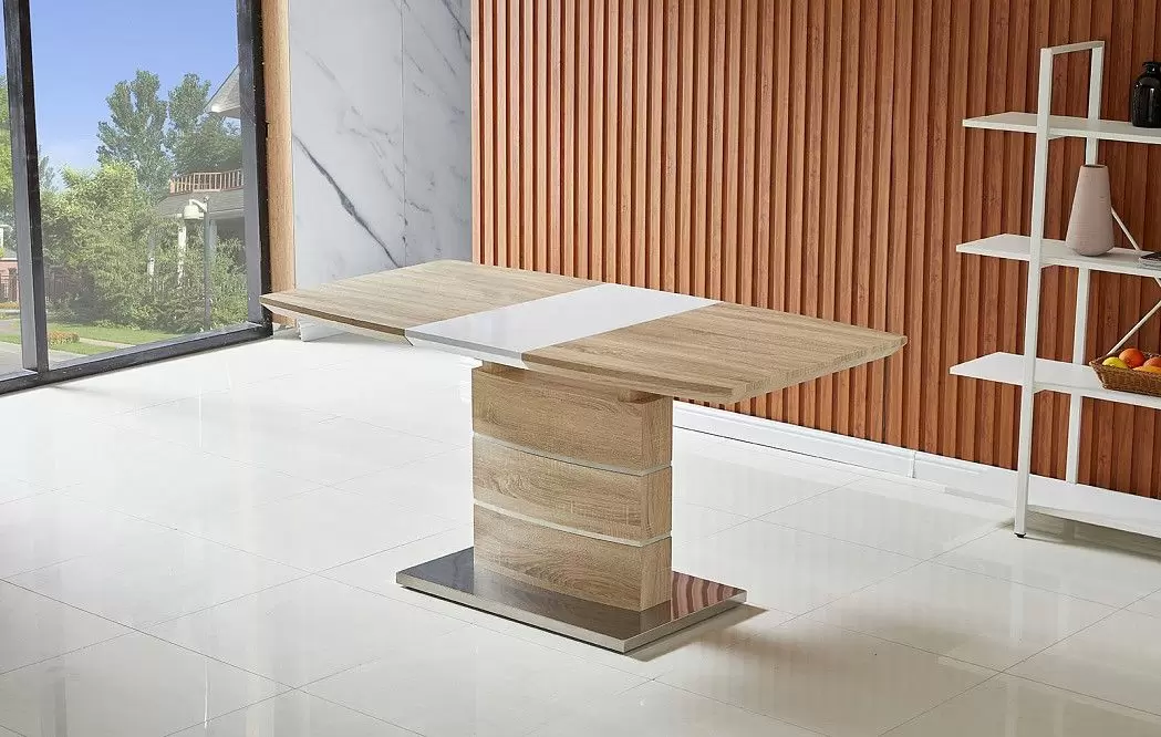 Стол раскладной Verona (140), светлый дуб/белый матовый из Италии