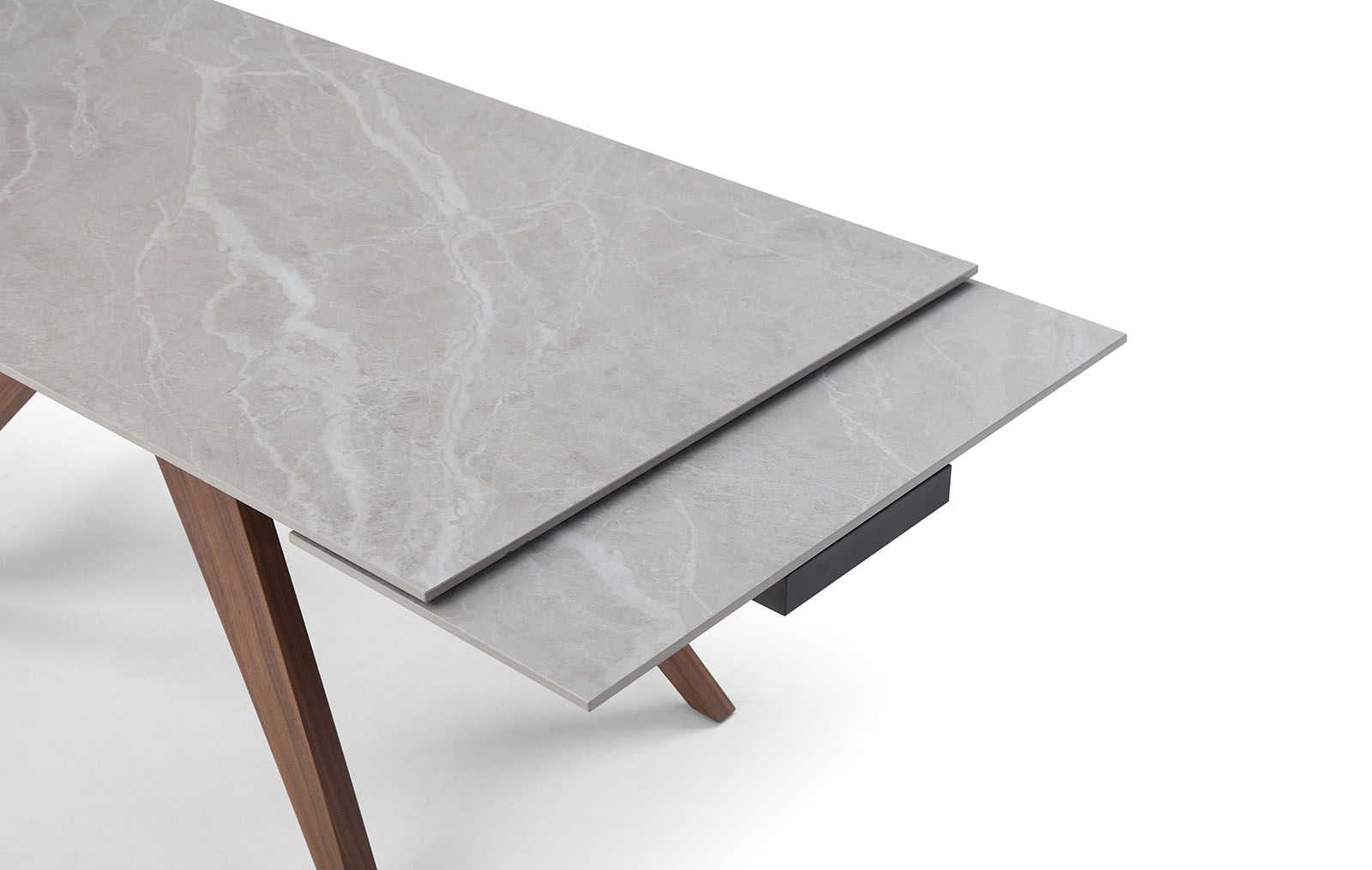 Стол раскладной Valencia 180-260, серая керамика/орех из Италии