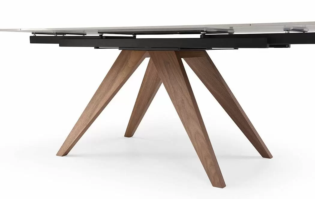 Стол раскладной Valencia 140-200, серая керамика/орех из Италии