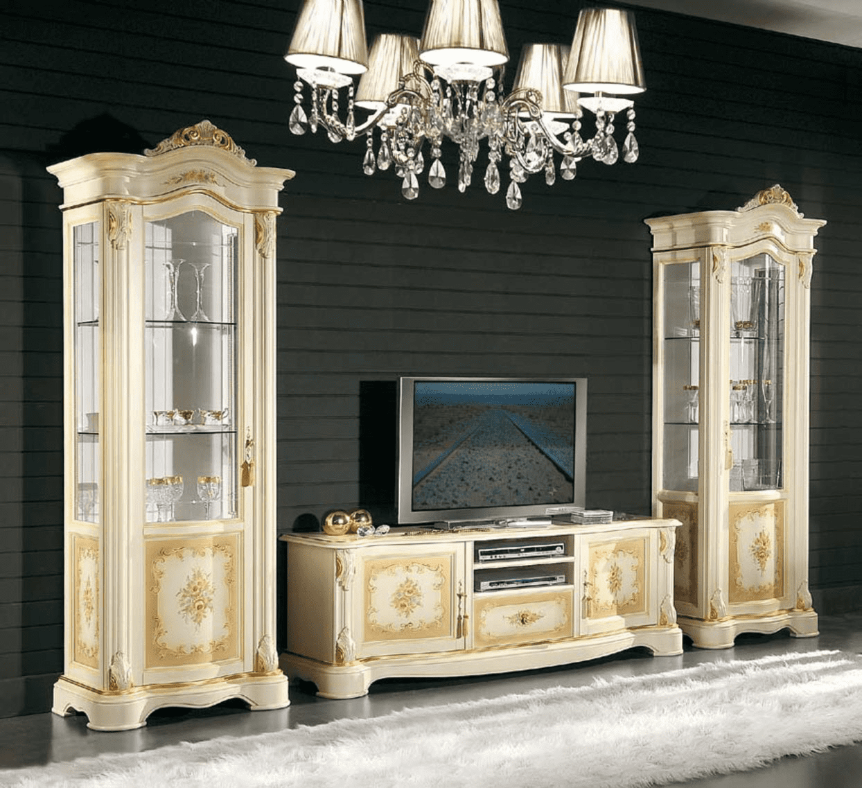 Витрина Neoclassico 2330 и тумба ТВ Neoclassico 2328 из Италии