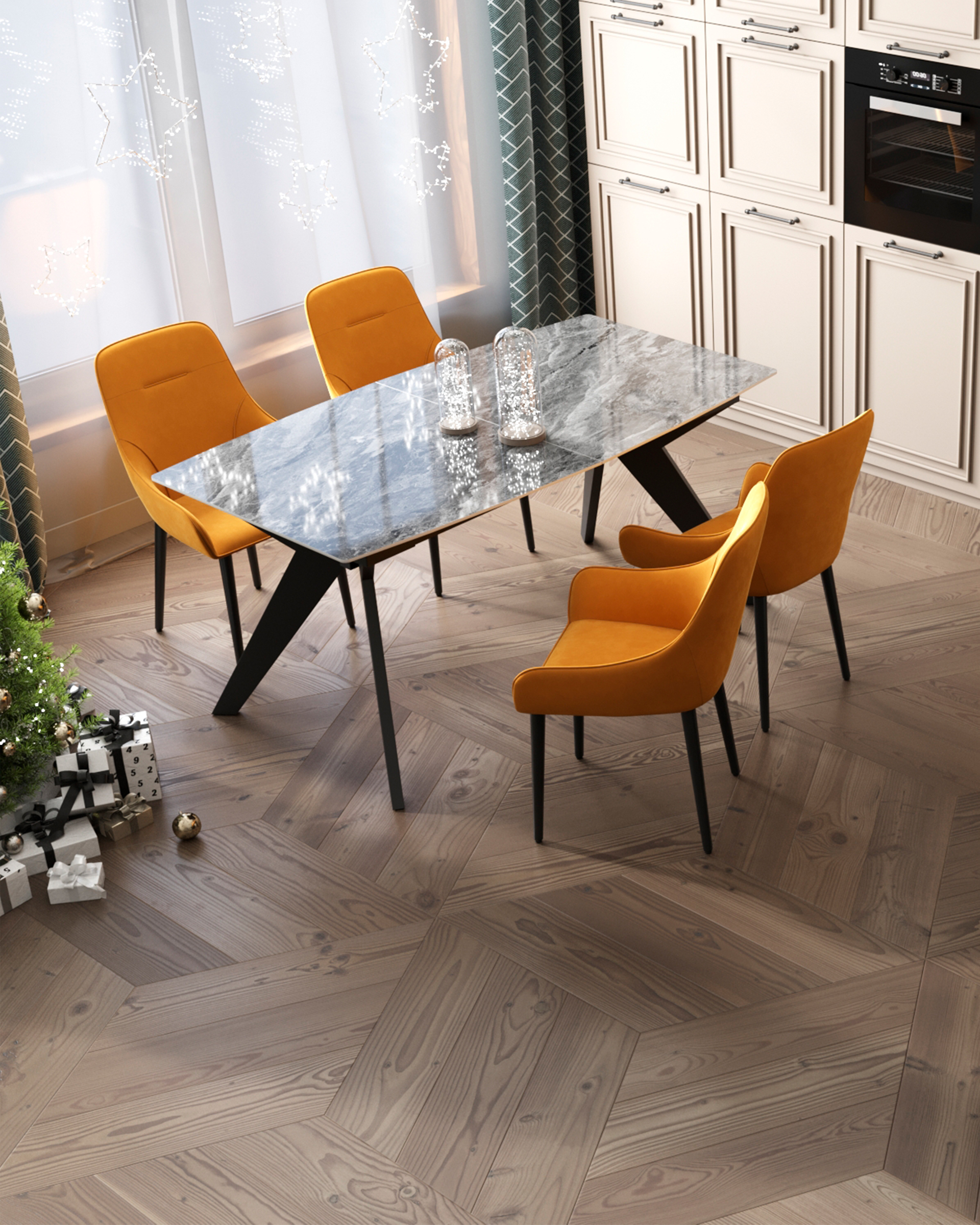 Стол обеденный Аркада раскладной 160-210*90 керамика темная из Италии