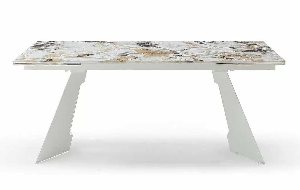 Стол раскладной Monte Carlo 180-270, светлая керамика/белый из Италии