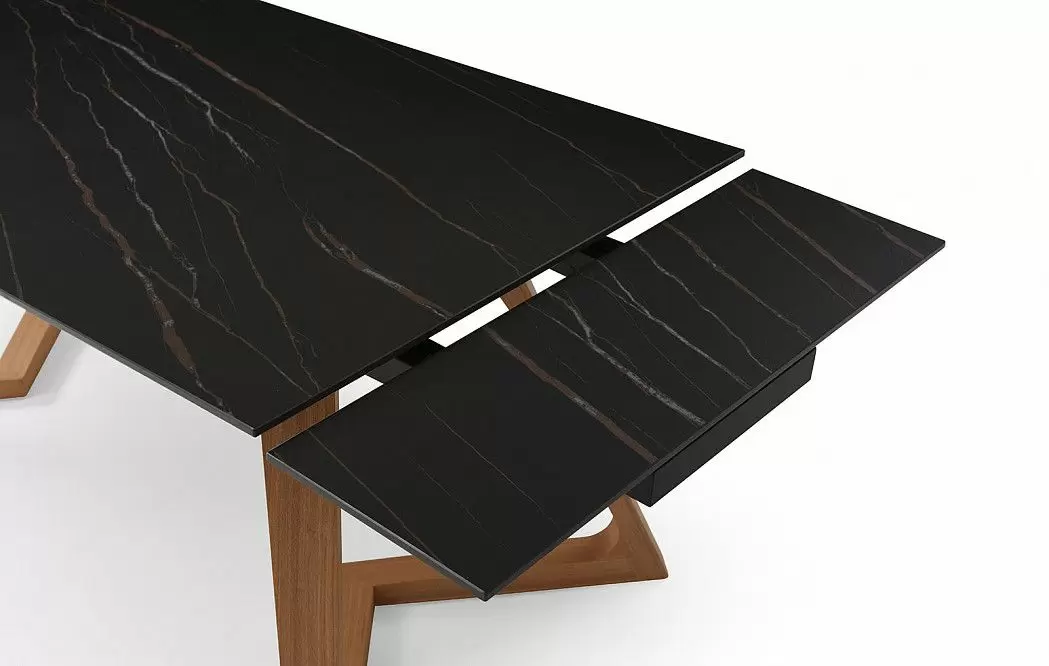 Стол раскладной Sorrento 180-240, черная керамика/ясень из Италии