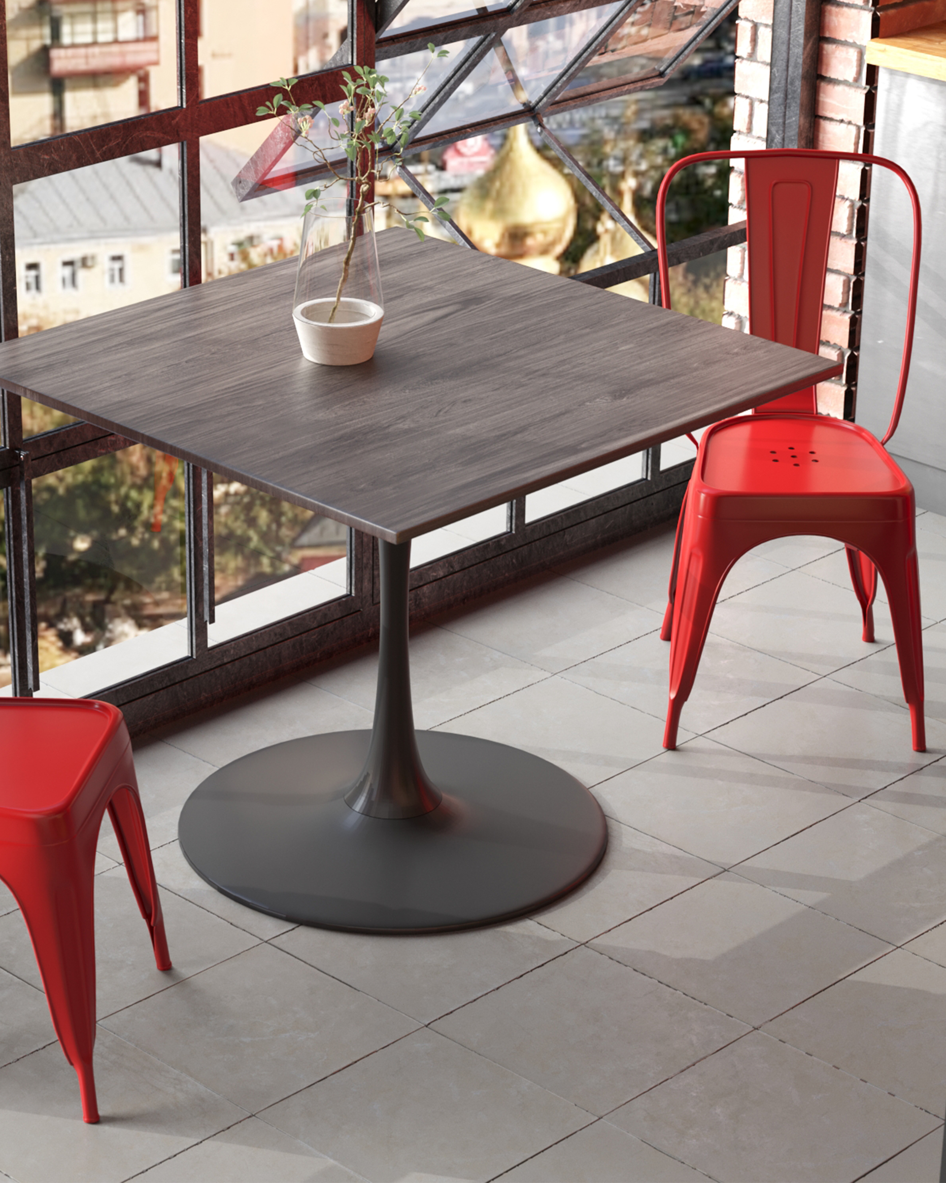 Стол обеденный Strong Square 90х90 темный орех из Италии