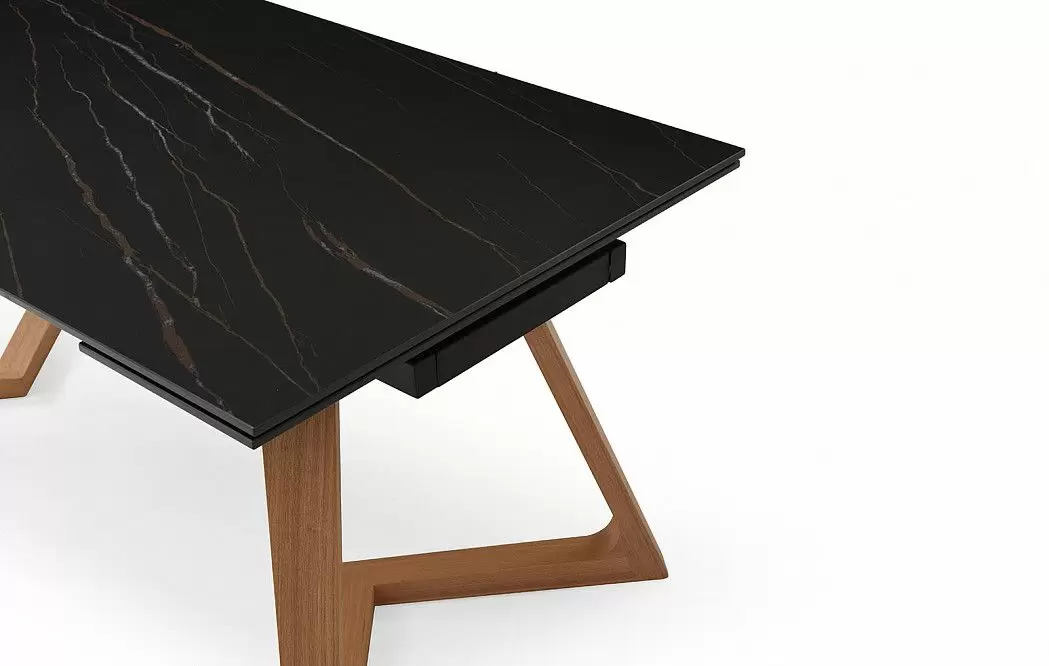 Стол раскладной Sorrento 160-220, черная керамика/ясень из Италии