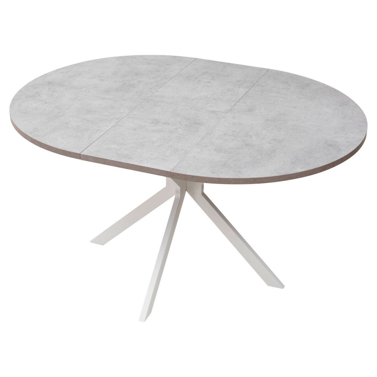 Стол ВЕГА D110 раскладной Бетон Чикаго светло-серый/ белый каркас М-City из Италии