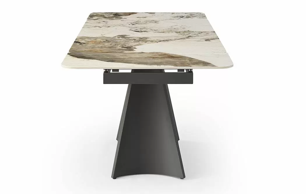 Стол раскладной Granada 120-180, светлая керамика/черный из Италии