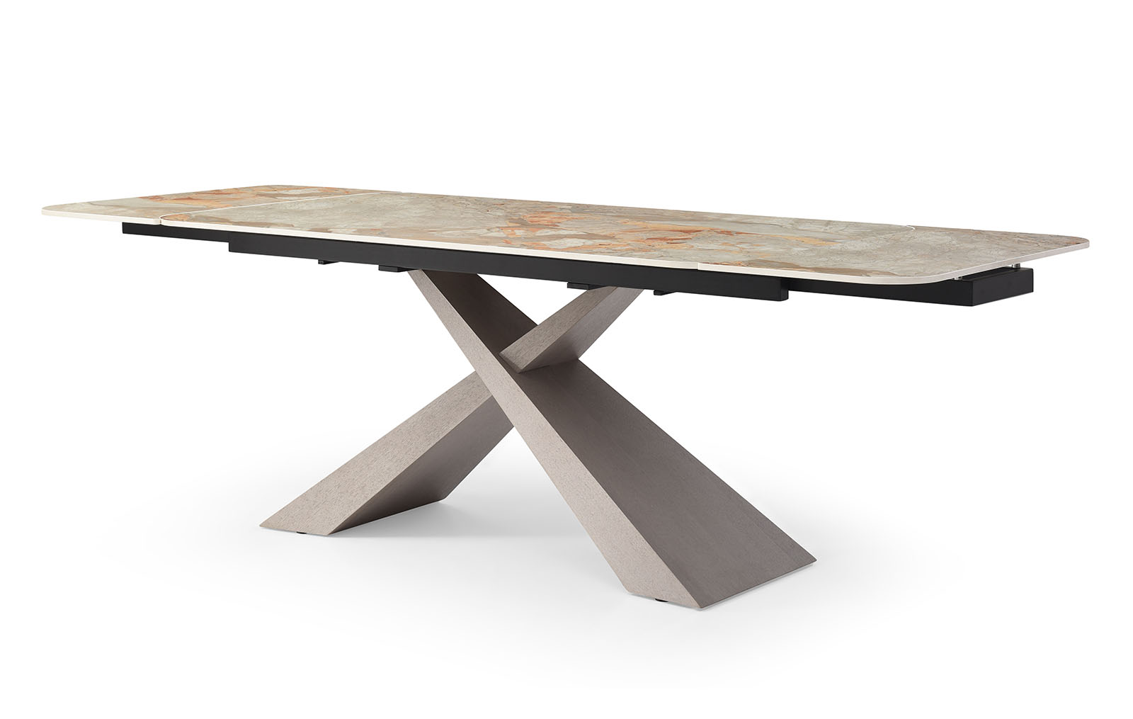 Стол раскладной Torino 160-240, серая керамика/серый дуб из Италии