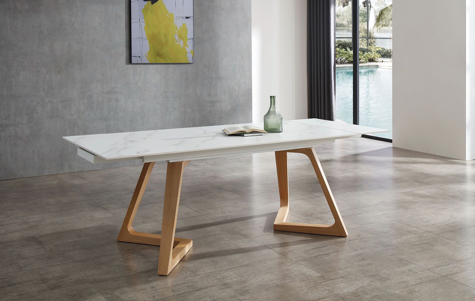 Стол раскладной Sorrento 180-240, белая керамика/ясень из Италии