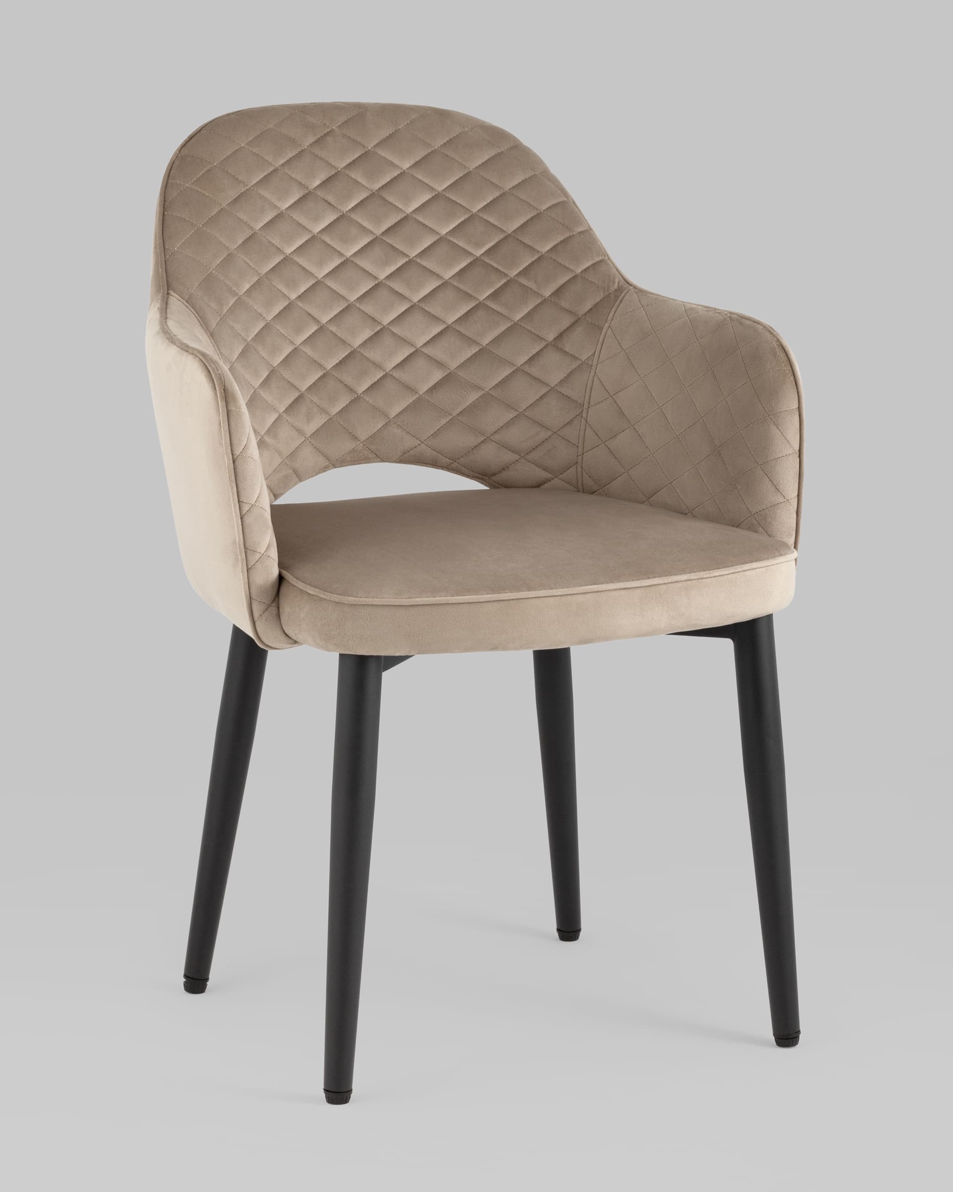 Стул Венера диамант велюр шампань с подлокотниками из Италии