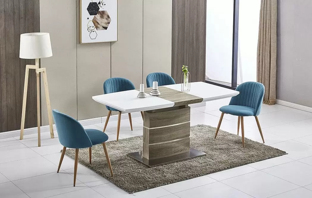 Стол раскладной Arioso Glass (140), белый/дуб из Италии