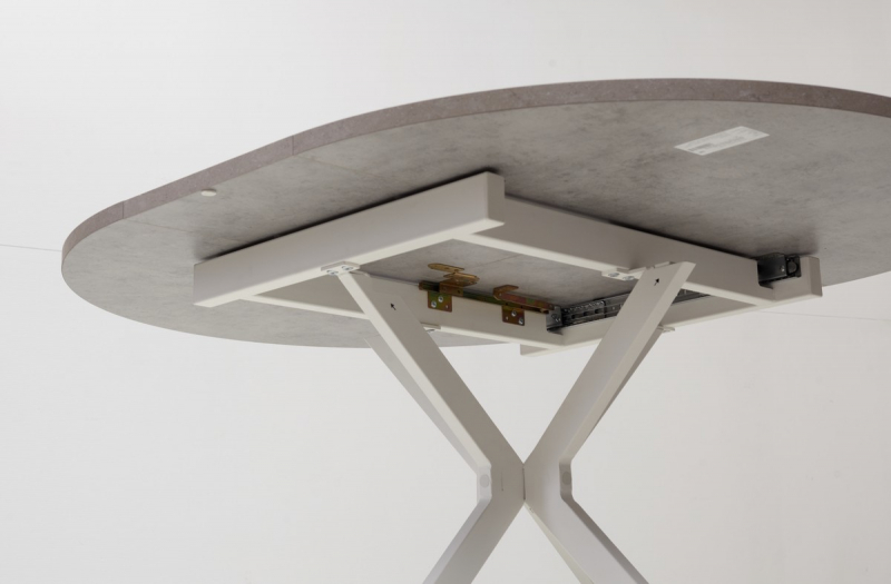 Стол ВЕГА D110 раскладной Бетон Чикаго светло-серый/ белый каркас М-City из Италии