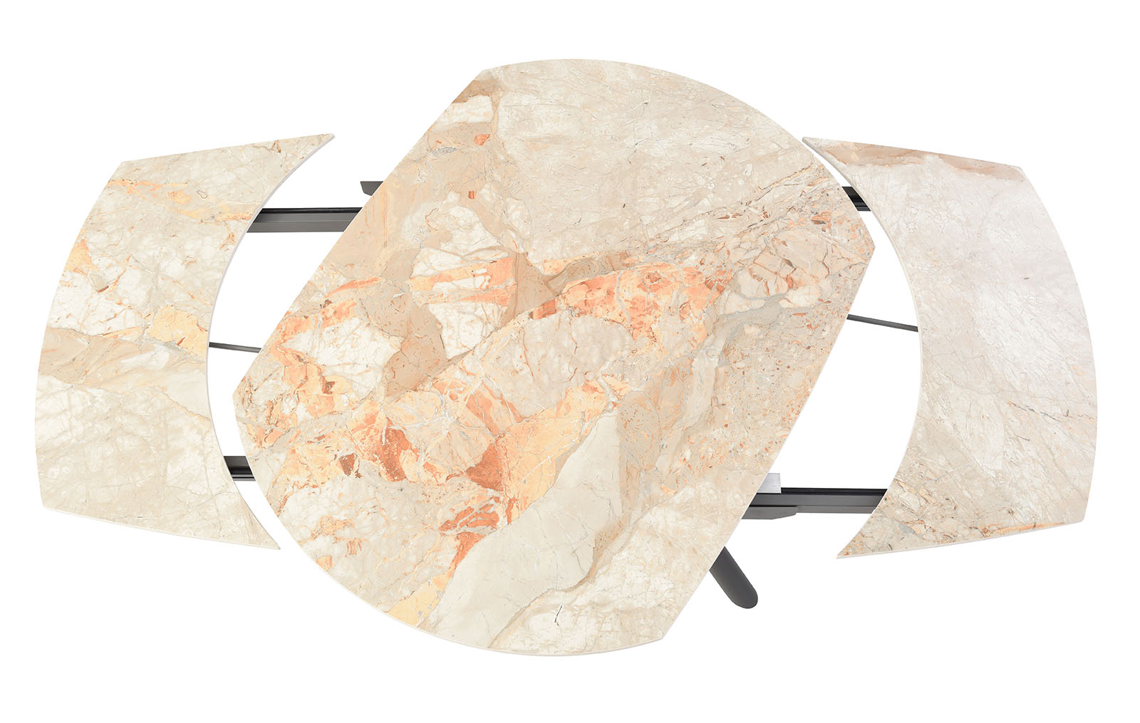 Стол раскладной Salerno 120-180, серая керамика/черный из Италии