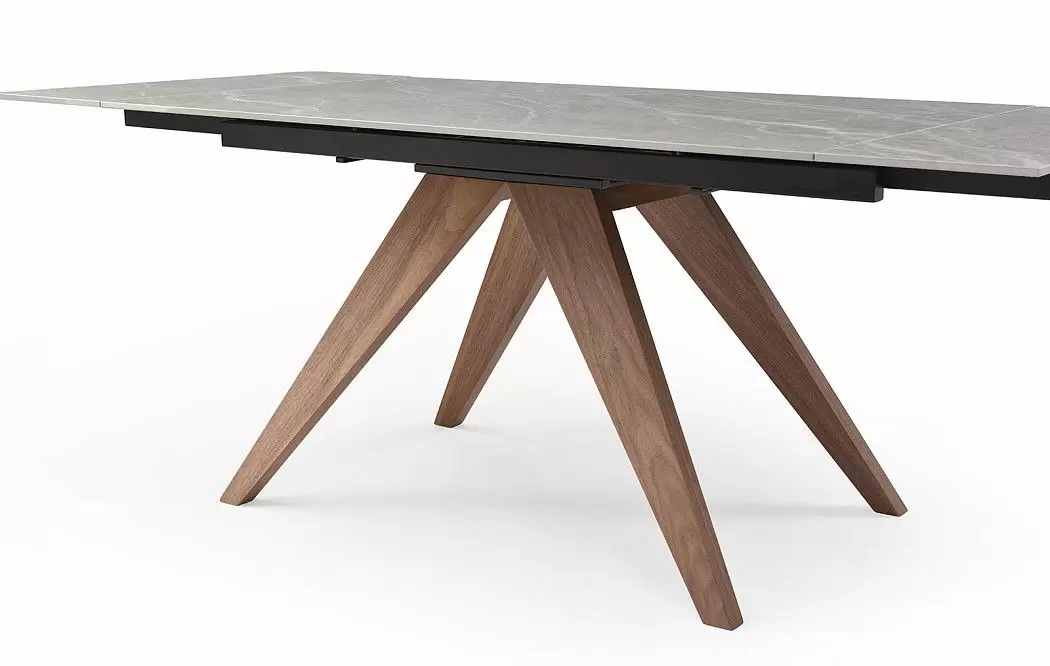 Стол раскладной Valencia 140-200, серая керамика/орех из Италии