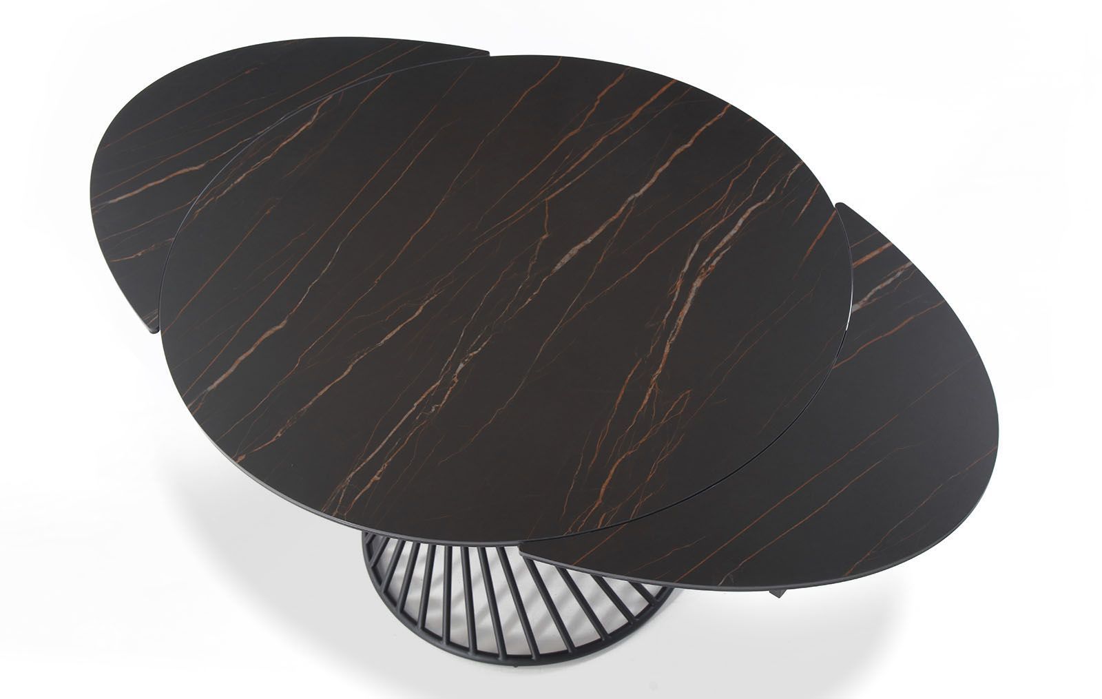 Стол раскладной Tornado 120-180, темная керамика/черный из Италии