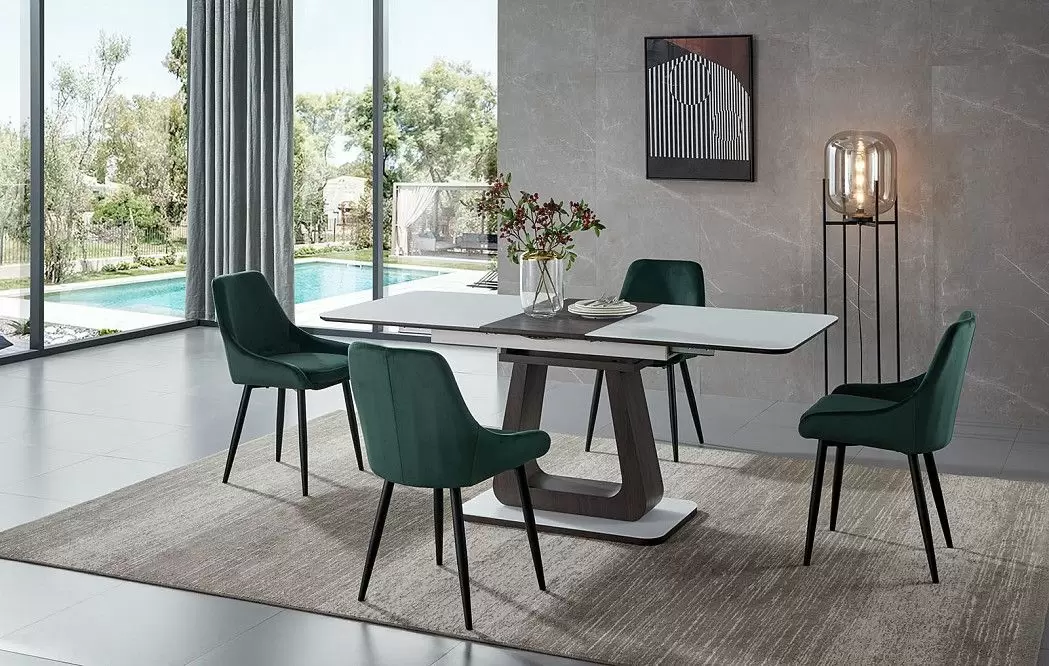 Стол раскладной Rosanna 160-200, темно-коричневый/белый из Италии