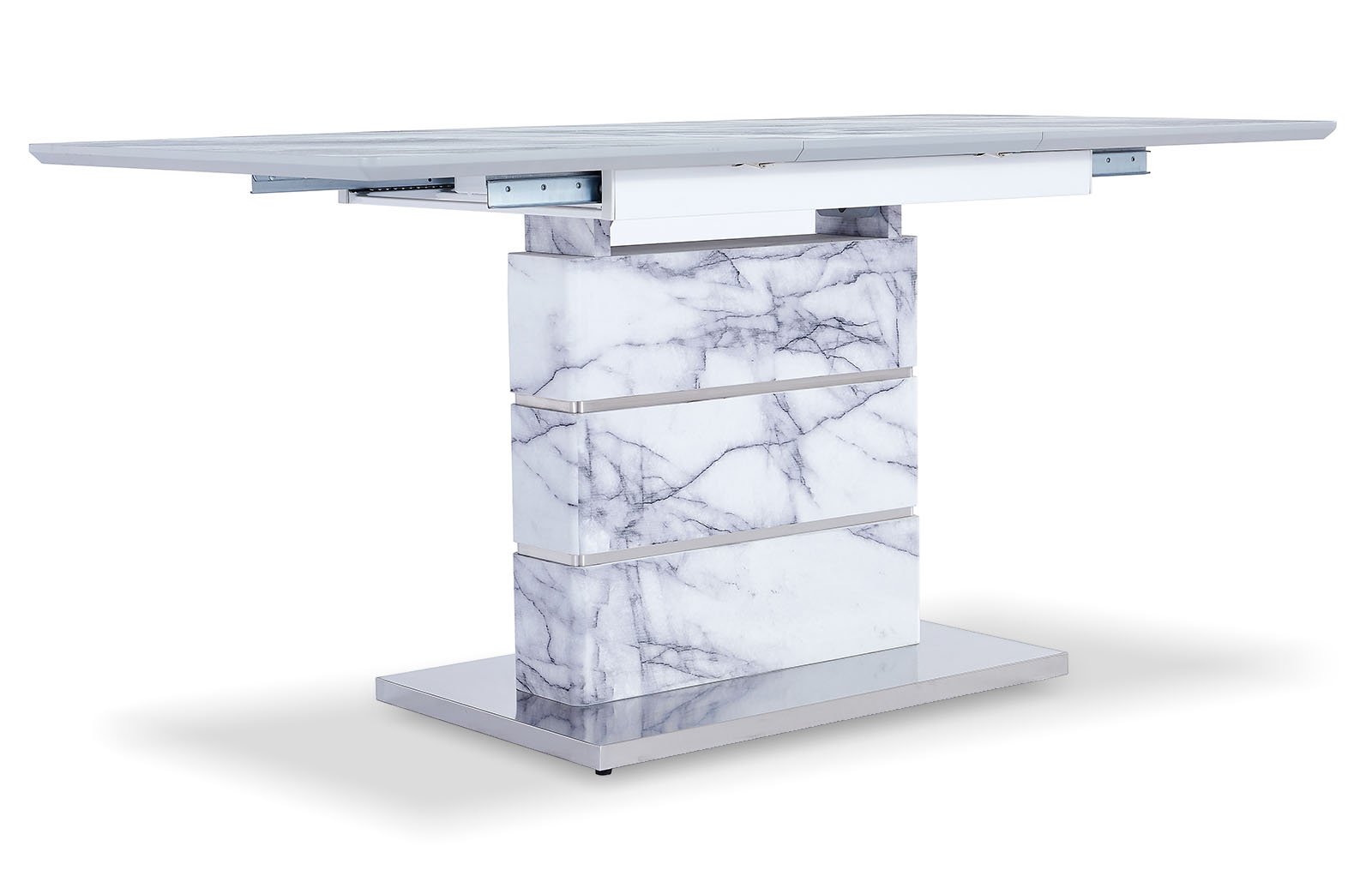 Стол раскладной Gustav 120-160, серый мраморный рисунок из Италии