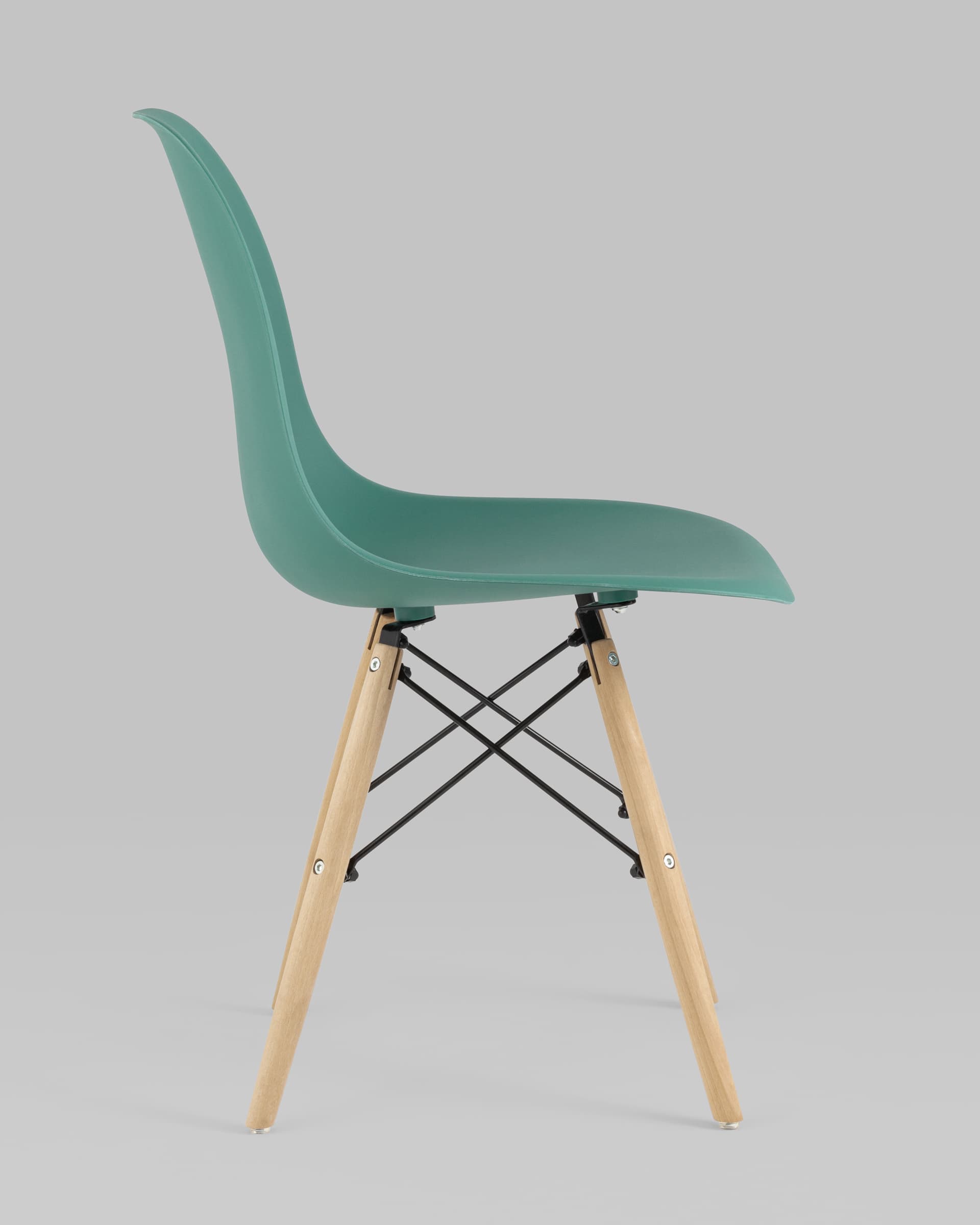 Стул Eames Style DSW серо-зеленый (разборный каркас) из Италии