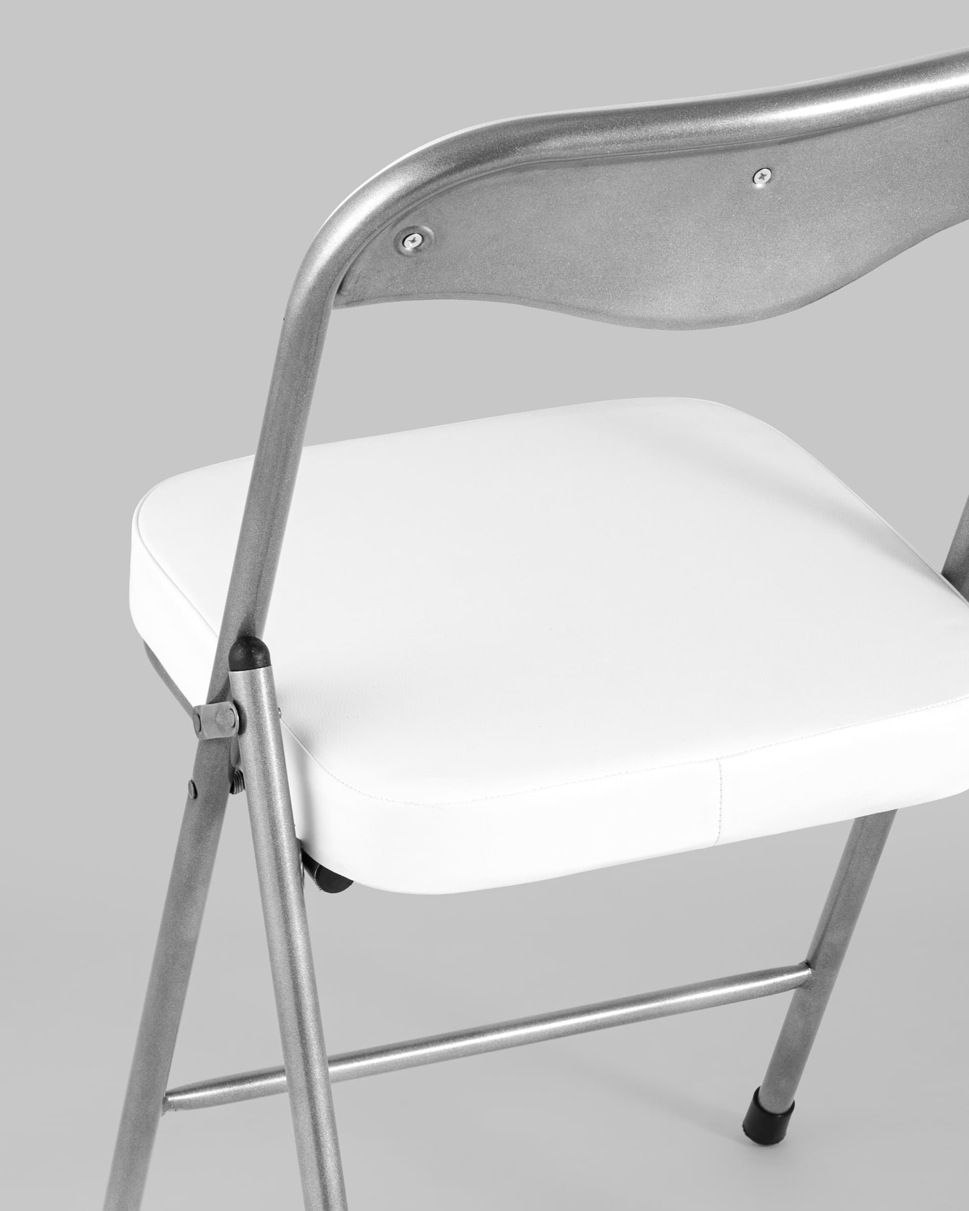 Стул складной мягкий ДЖОН металлик, белый из Италии