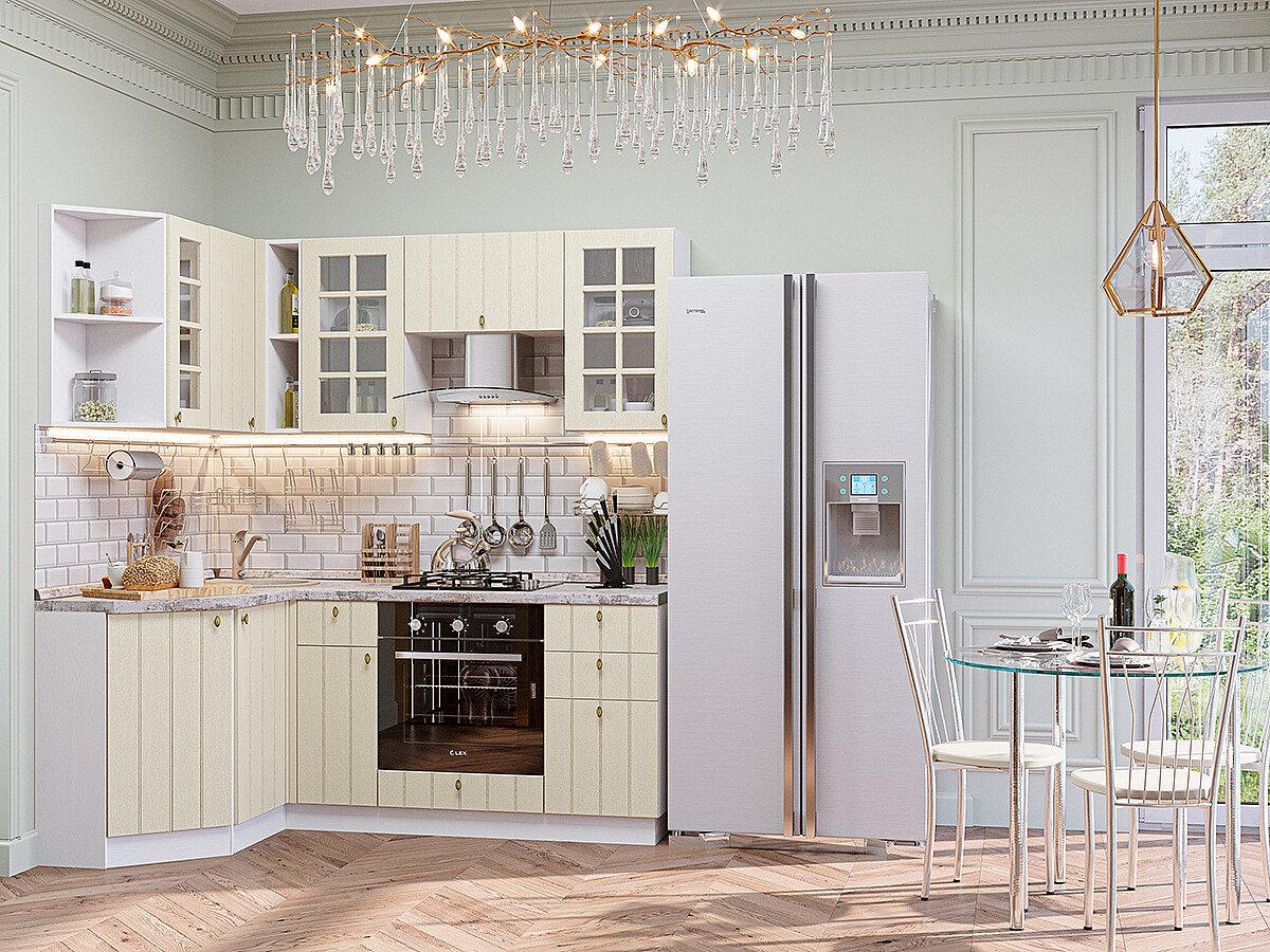 Кухня Прованс-03 2140*1290/1900*600 Ваниль