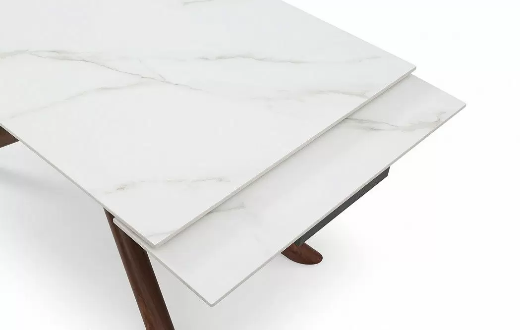 Стол раскладной Ravenna 180-240, белая керамика/орех из Италии