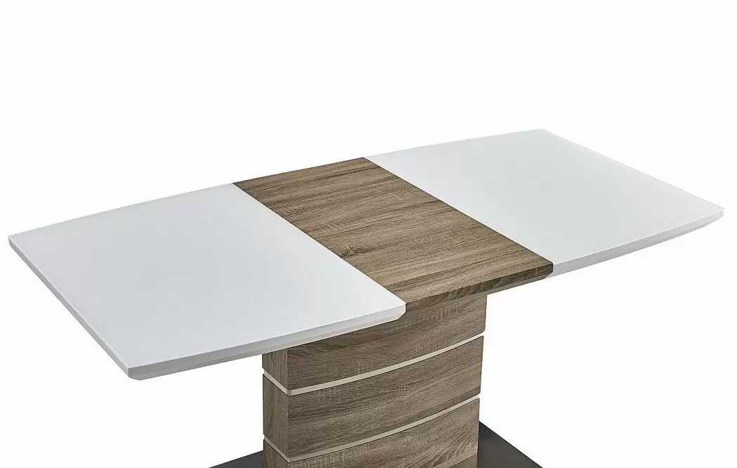 Стол раскладной Arioso Glass (120), белый/дуб из Италии