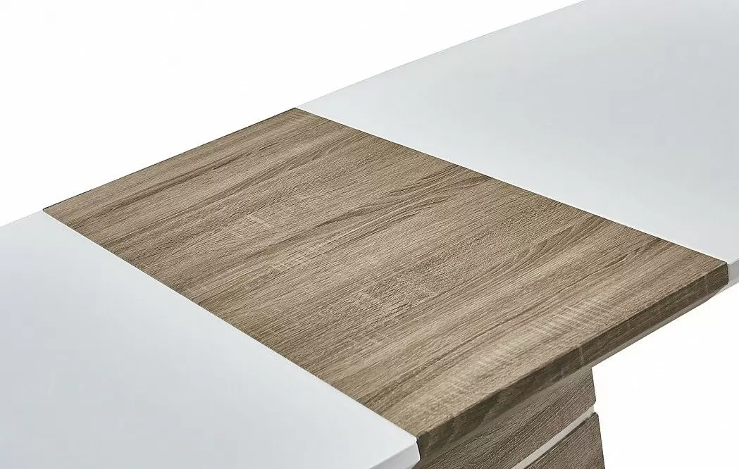 Стол раскладной Arioso Glass (120), белый/дуб из Италии