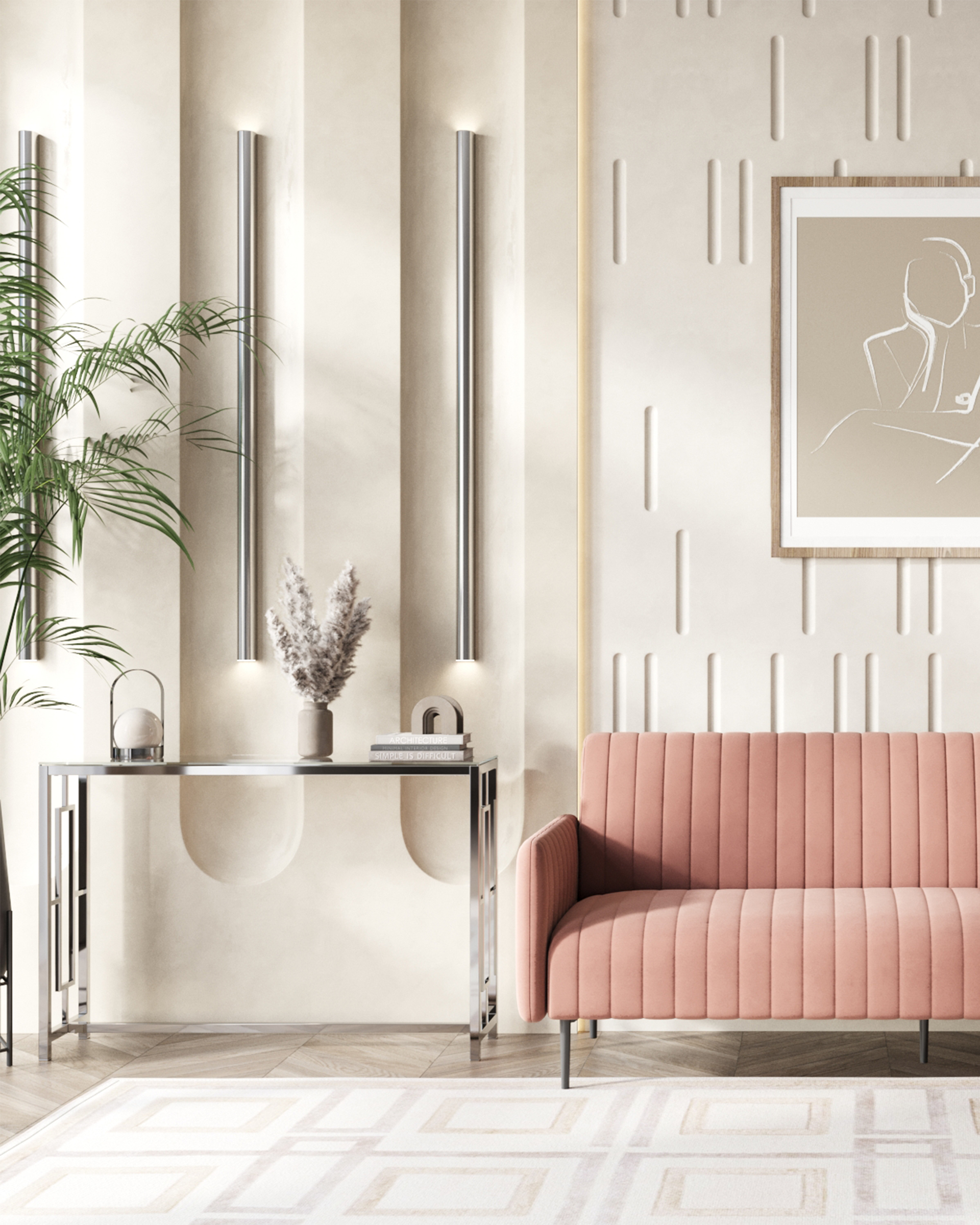 Консоль БРУКЛИН 115*30 серебро из Италии