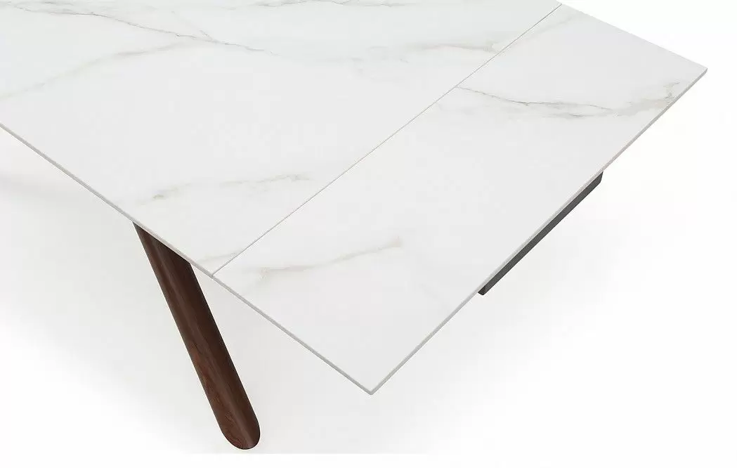 Стол раскладной Ravenna 180-240, белая керамика/орех из Италии