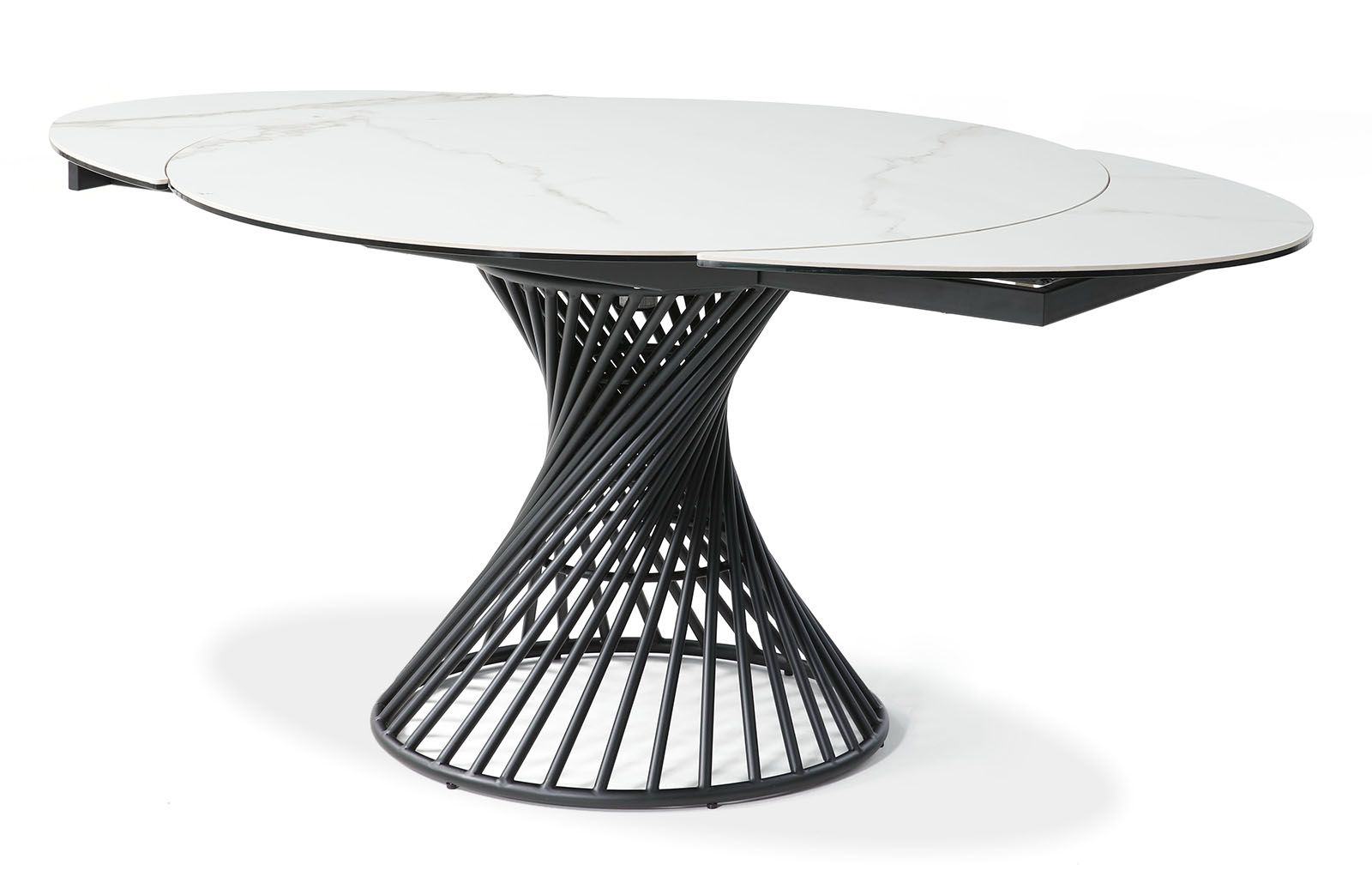 Стол раскладной Tornado 120-180, белая керамика/черный из Италии