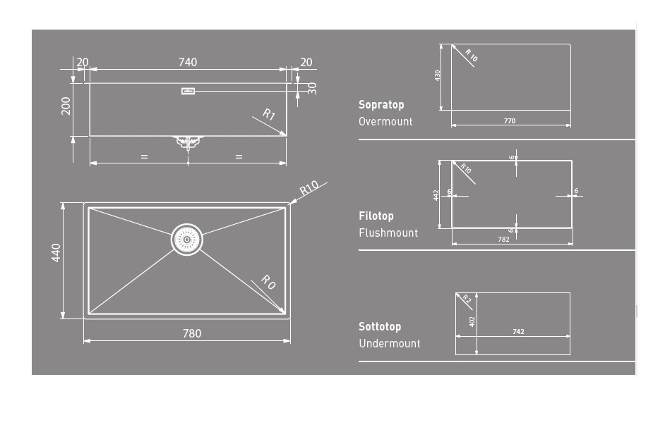 Мойка Artinox Quadra 74 из Италии