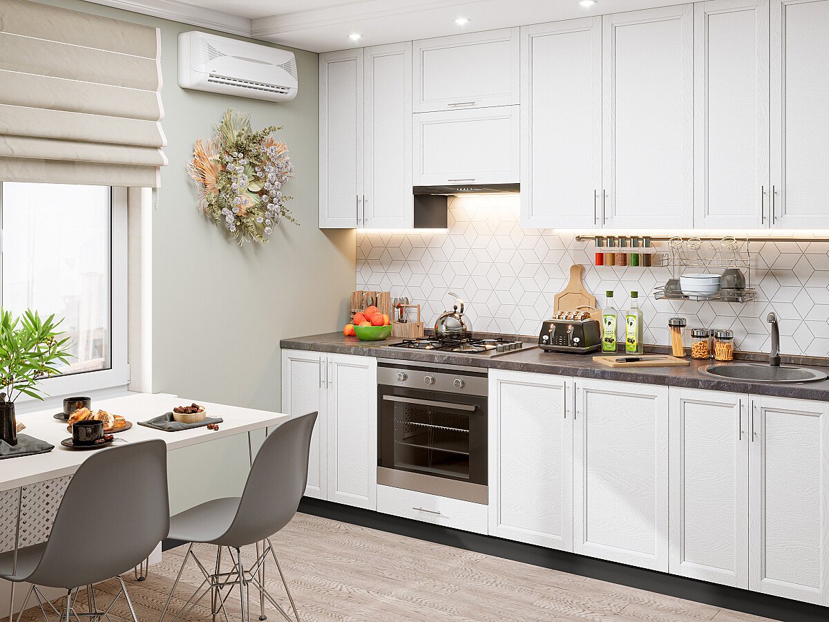 Кухня Сканди-03 2340*2600*600 White Softwood