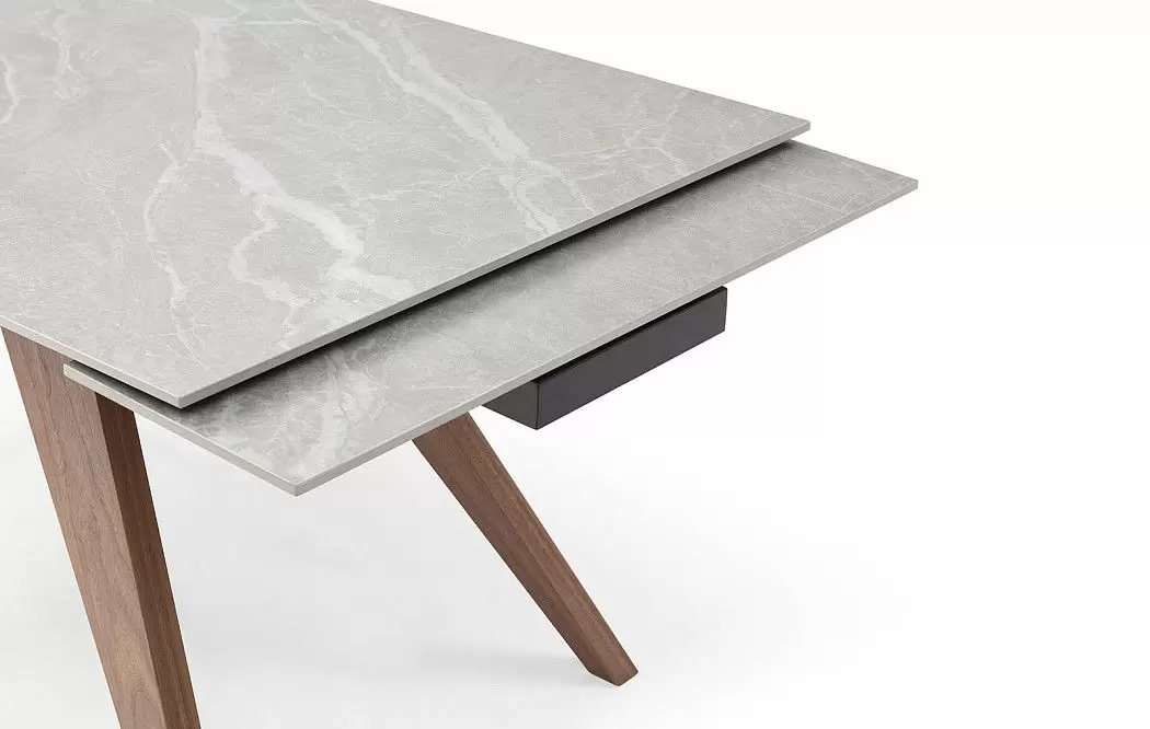Стол раскладной Valencia 140-200, серая керамика/орех из Италии