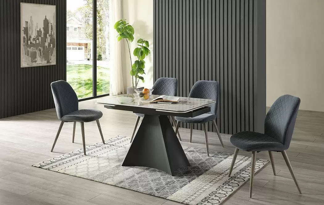 Стол раскладной Granada 120-180, светлая керамика/черный из Италии