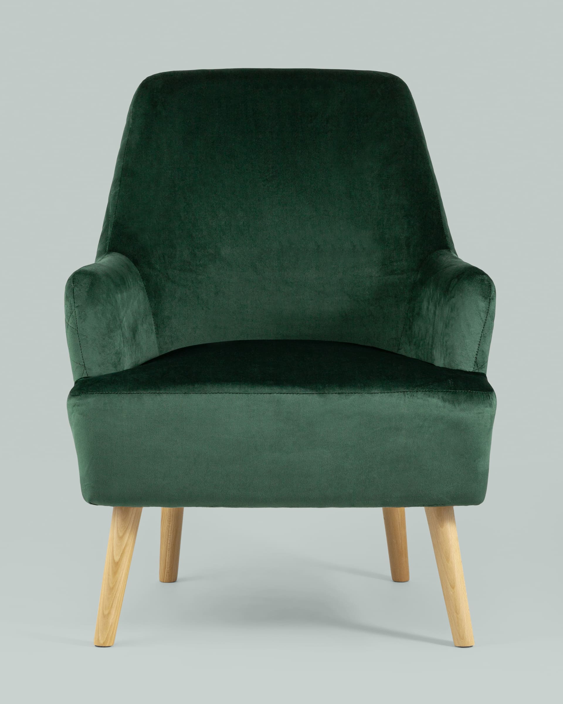 Кресло Хантер велюр зеленый  на деревянных ножках из Италии