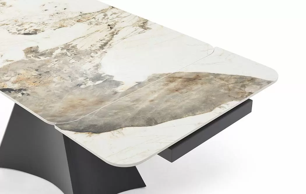 Стол раскладной Granada 120-180, светлая керамика/черный из Италии