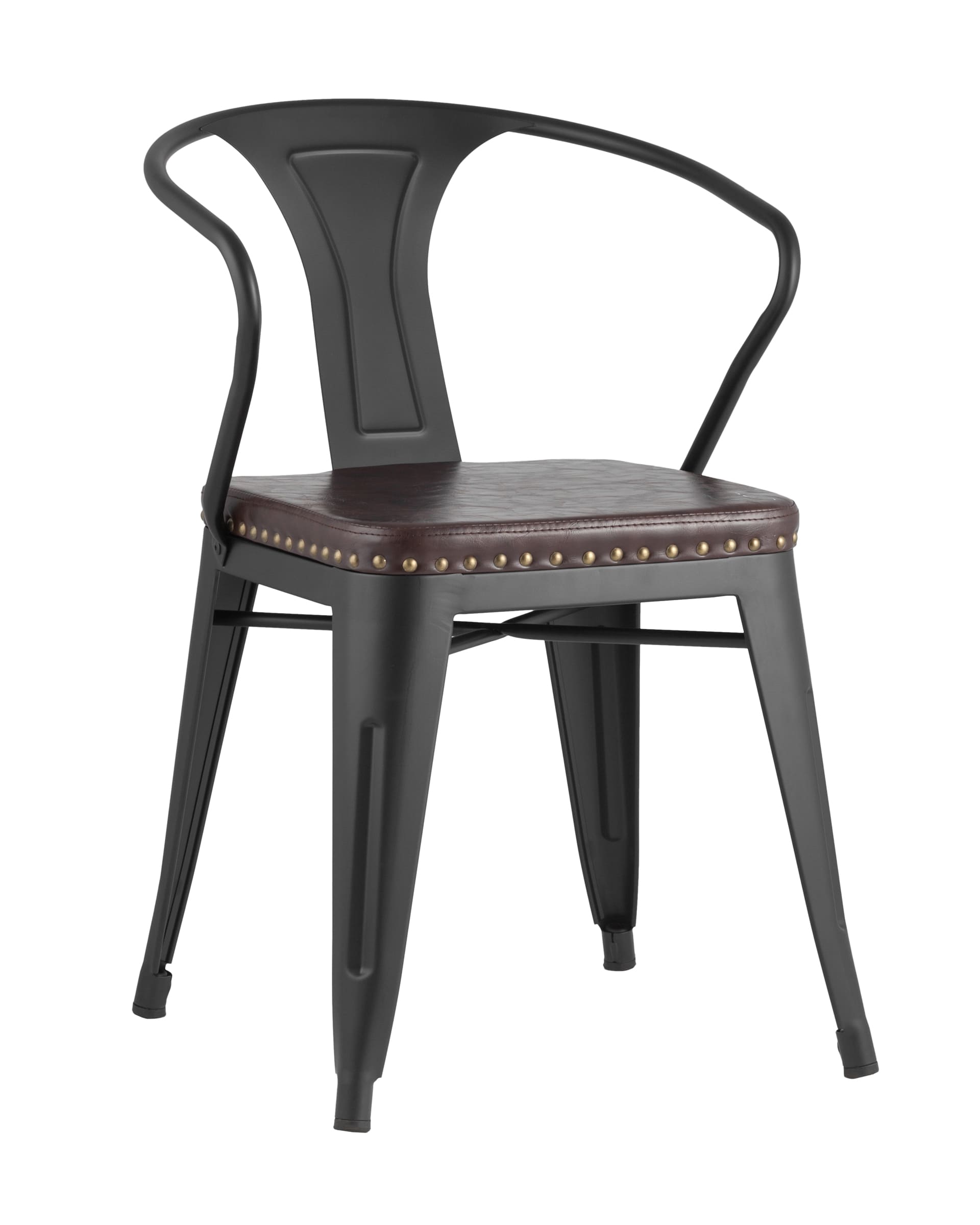 Стул TOLIX ARMS SOFT с подлокотниками черный матовый из Италии