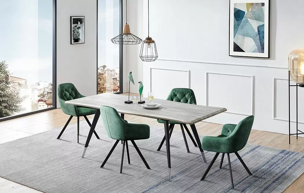 Стол раскладной Dusseldorf 160-200, античный дуб/черный из Италии