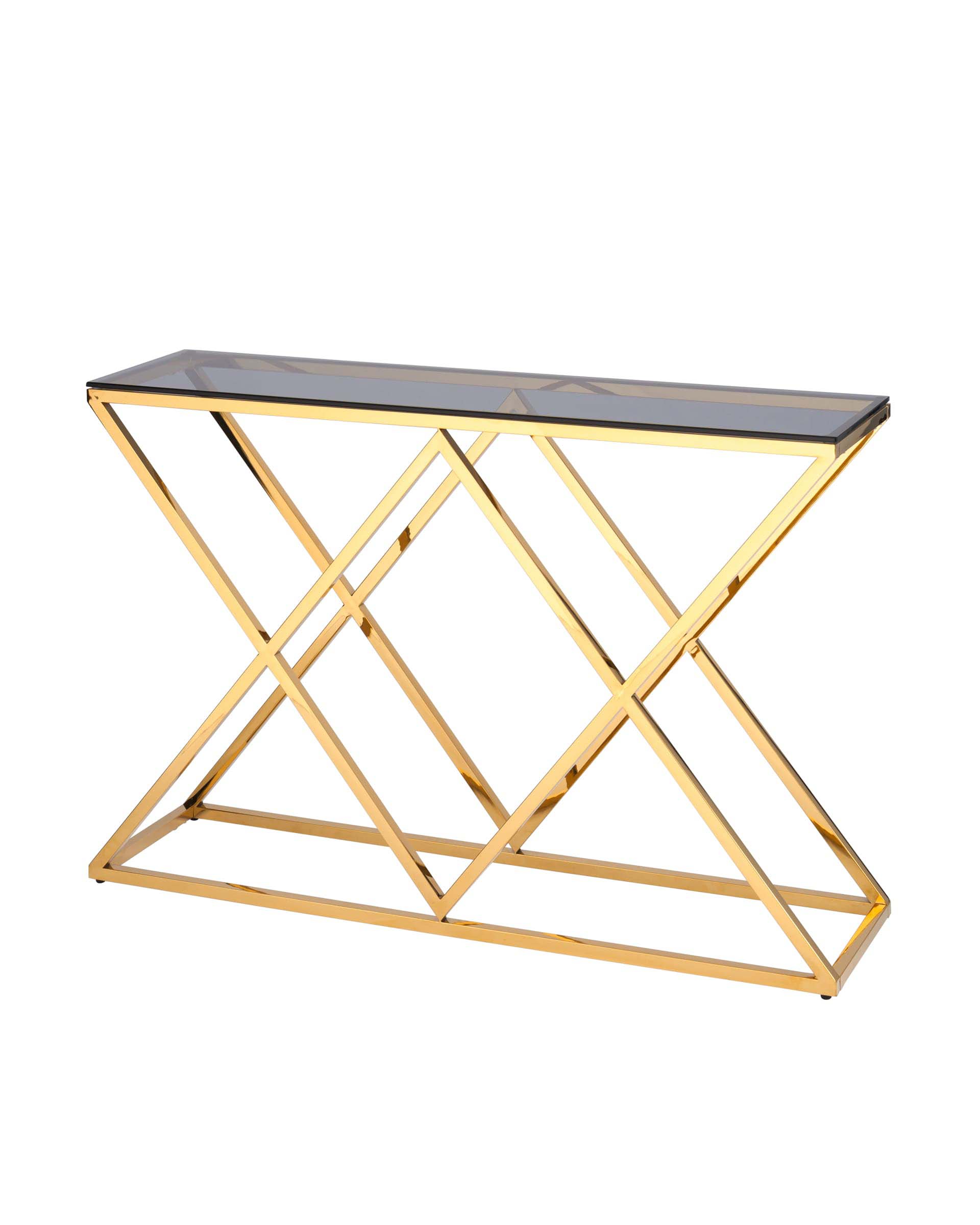 Консоль ИНСИГНИЯ 115*30 золото стекло smoke из Италии