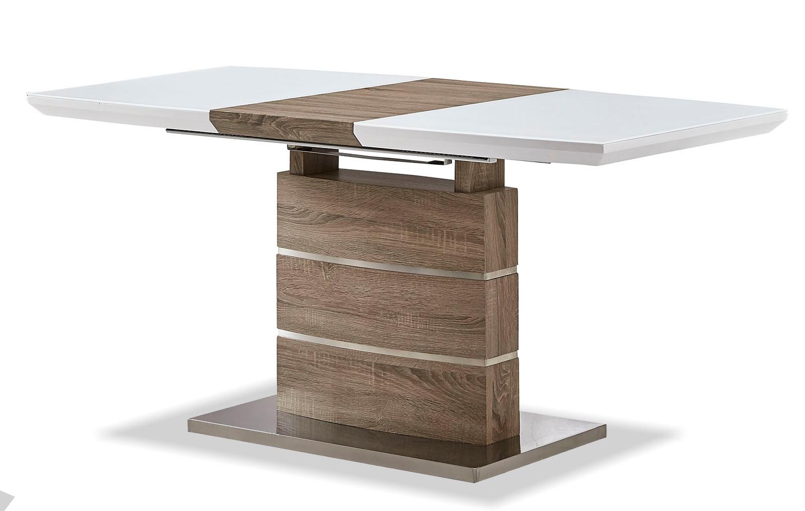 Стол раскладной Arioso Glass (120), белый/дуб из Италии
