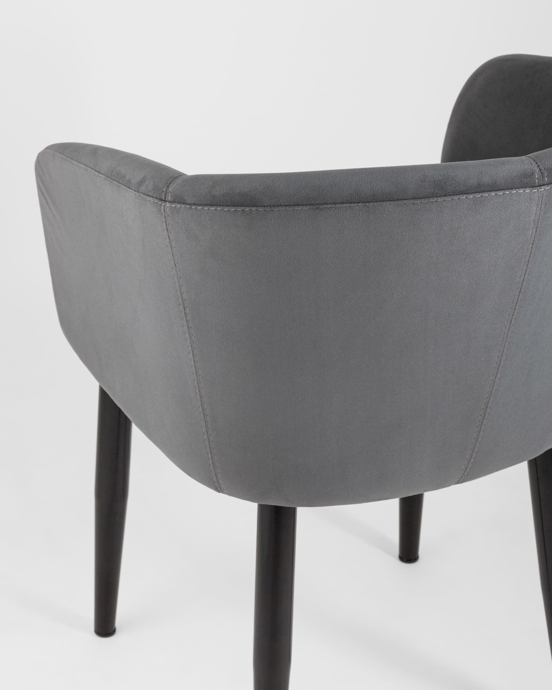 Кресло Ральф велюр тёмно-серый из Италии