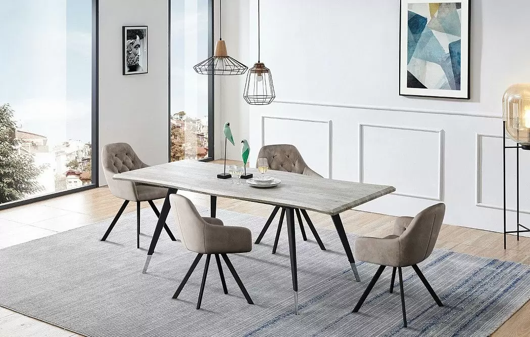 Стол раскладной Dusseldorf 160-200, античный дуб/черный из Италии