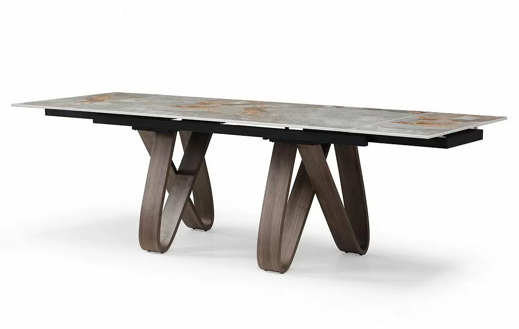 Стол раскладной Lido 180-260, серая керамика/орех из Италии