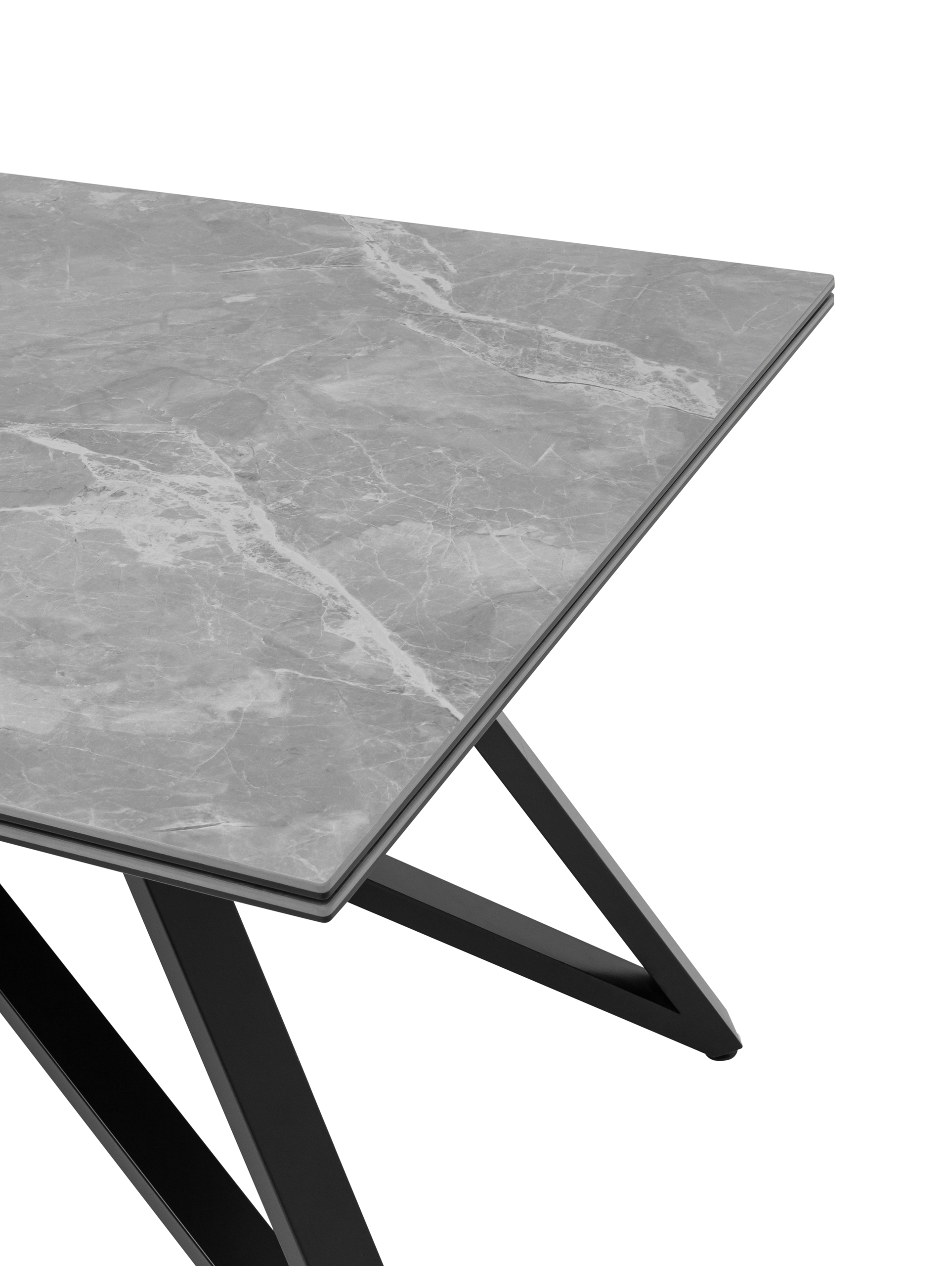 Стол обеденный Канкун раскладной 140-180*90 керамика серый из Италии